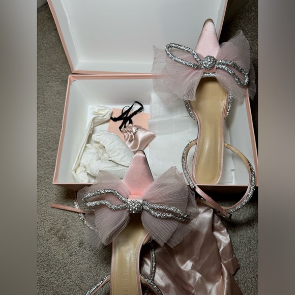 Mach & Mach pink tulle bow pumps - Picture 7 of 9